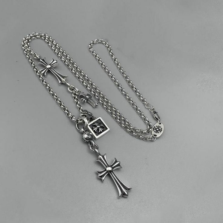 CELESTIAL CROSS PENDANT NECKLACE